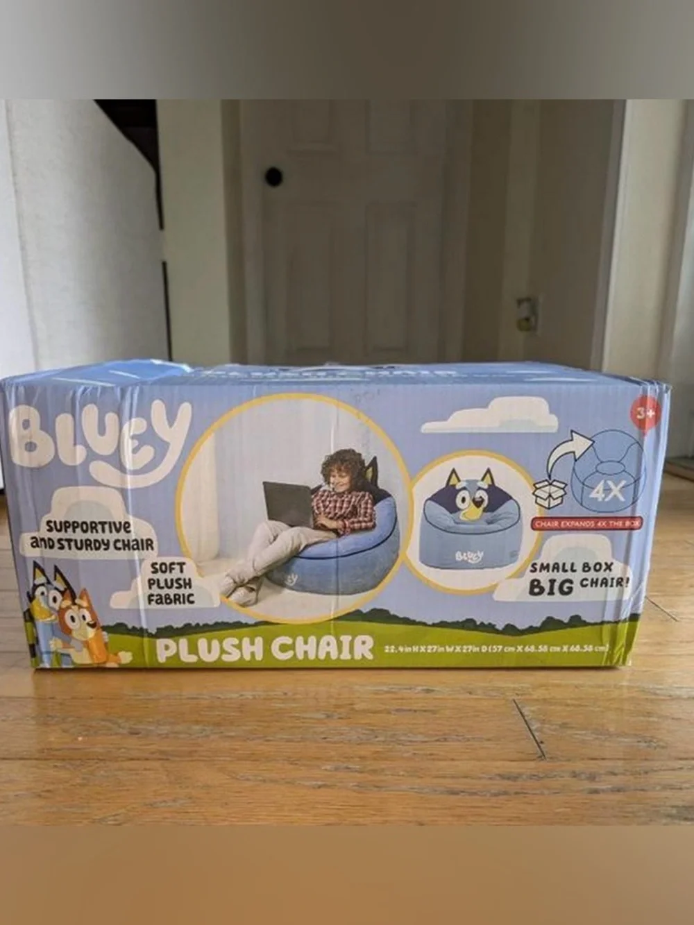 Bluey Kids Plush Character Bean Bag Chair - Blue by Bluey - Picture 2 of 2